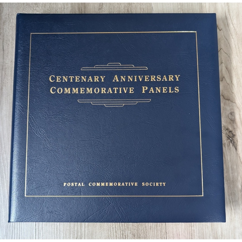US Centenary 36 Postal Commemorative Panels in Album Binder with Stamps
